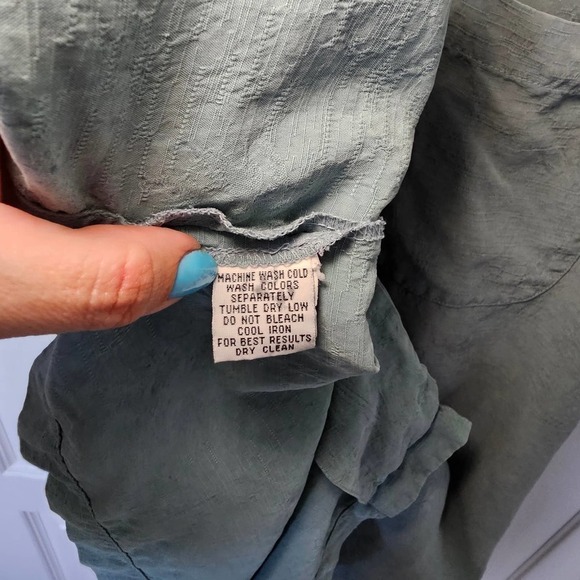 Tommy Bahama light green button down short sleeve shirt sz m - Picture 5 of 6